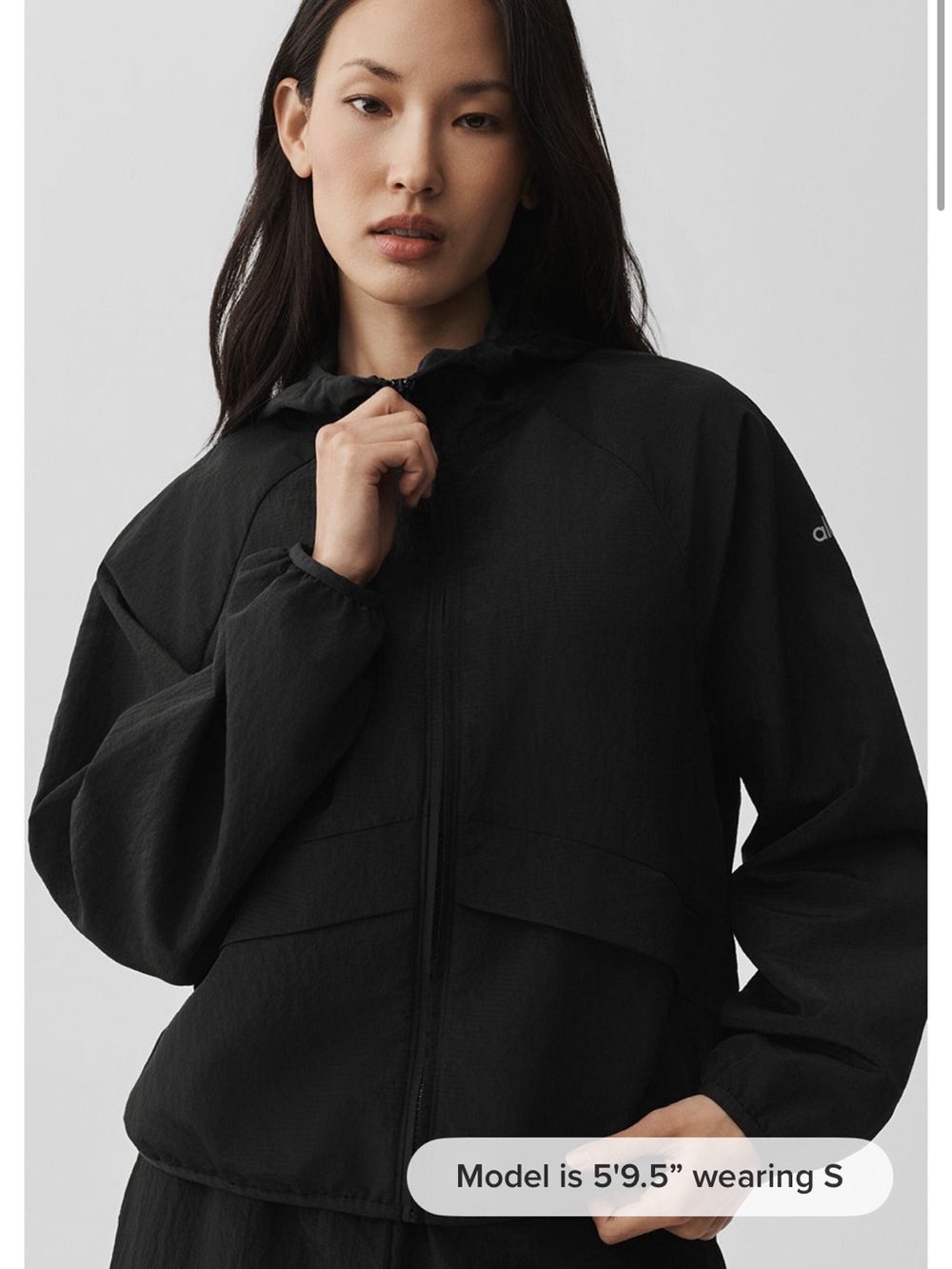 ALO Yoga Women's Black Bomber Jacket with Hood